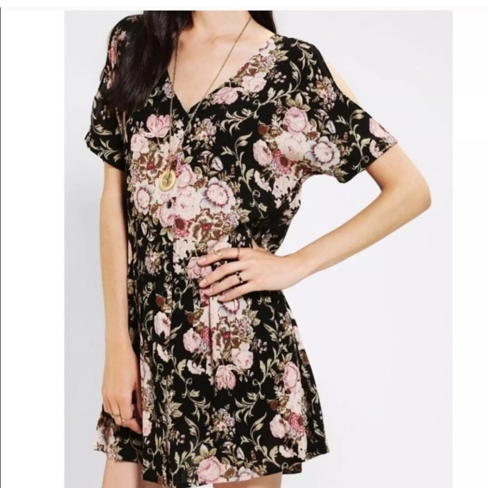 Urban Outfitters staring at stars Black Pink mini dress tunic small